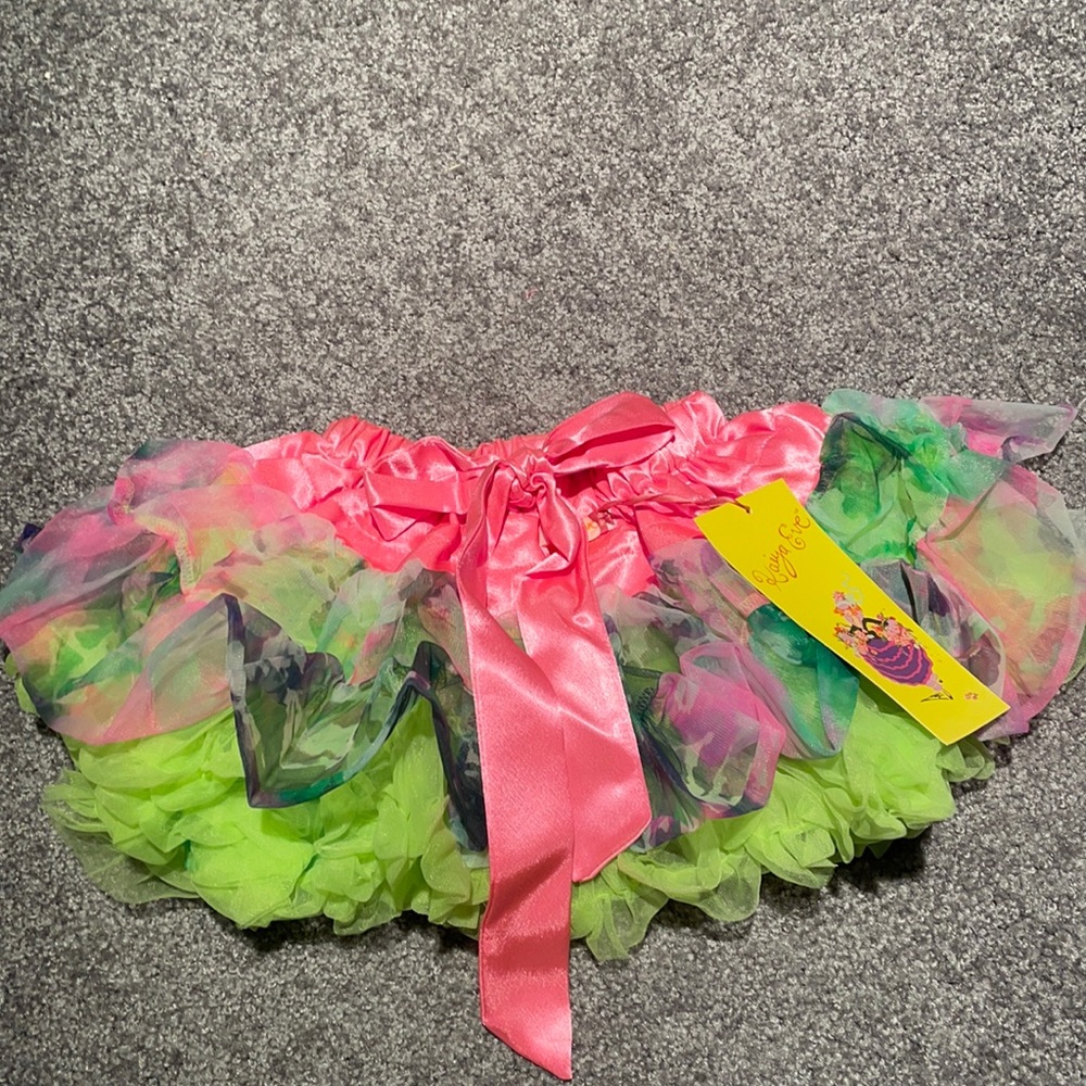 NWT Kaiya Eve Girls Size 6 Tulle Green/Pink Tutu